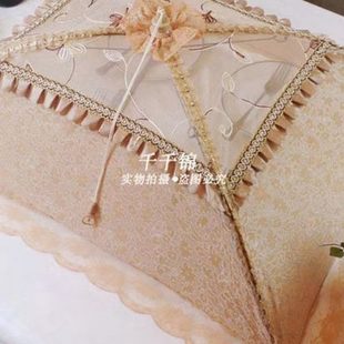 折叠菜罩长方形圆形餐桌罩饭罩防尘罩防苍蝇防蚊罩家用盖 小中大码