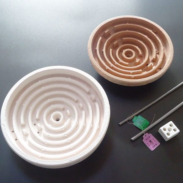 凹型电炉子炉盘 双电炉丝 深槽 高温耐火碗盘 碗型炉瓦  接线柱