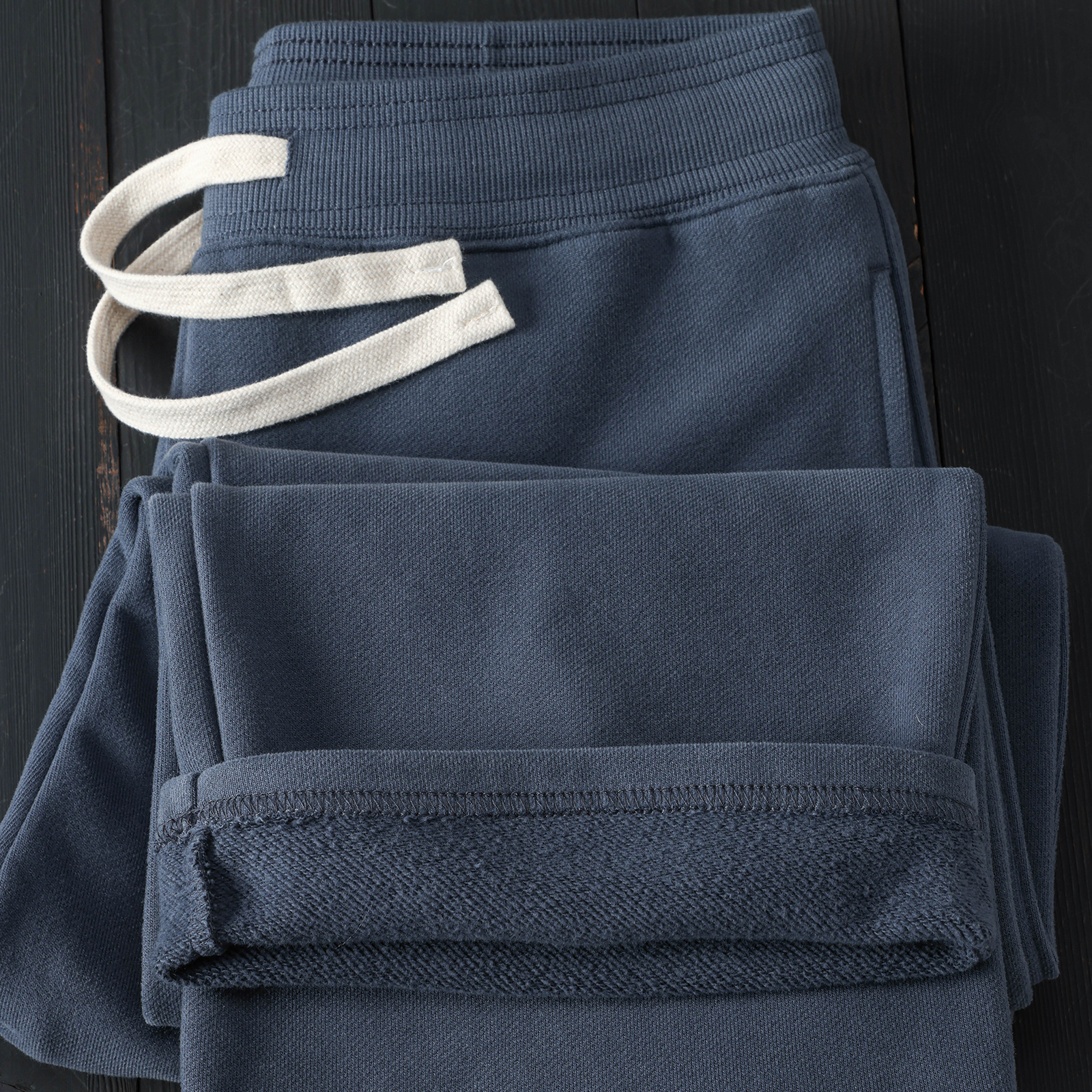 磨毛加厚一体绒松紧腰阔腿九分裤