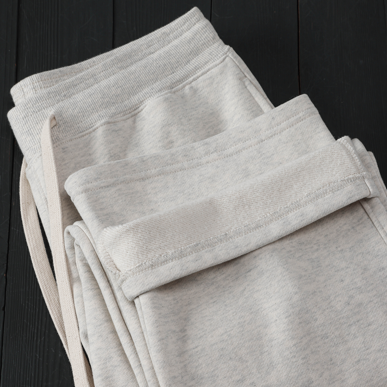 磨毛加厚一体绒松紧腰阔腿长裤