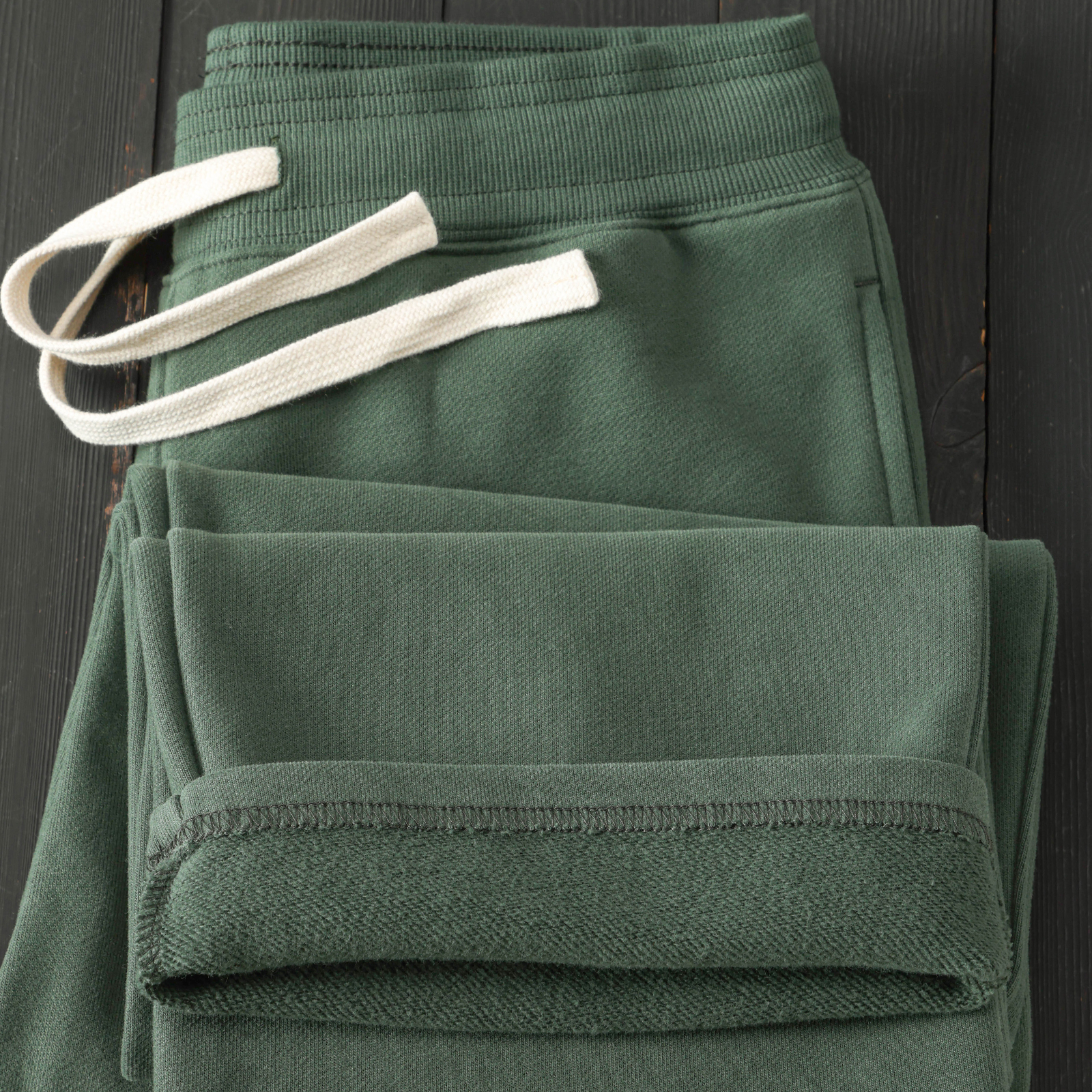 磨毛加厚一体绒松紧腰阔腿九分裤