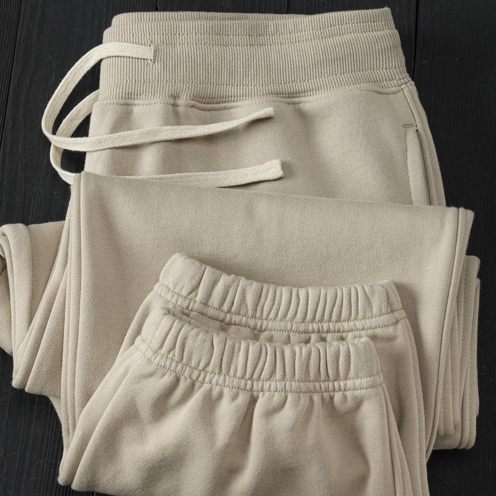 米灰色螺纹松紧腰束脚裤 360g秋冬科技保暖锁温水洗柔软宽松卫裤,男装,卫裤,淘宝优惠券,粉丝福利购,淘宝优惠卷