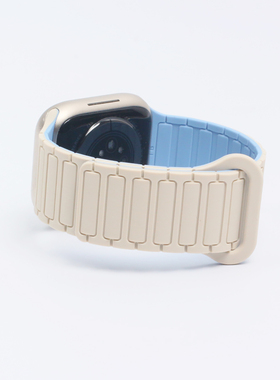 适用苹果手表表带applewatchs109通用磁吸表带高级感硅胶表带腕带