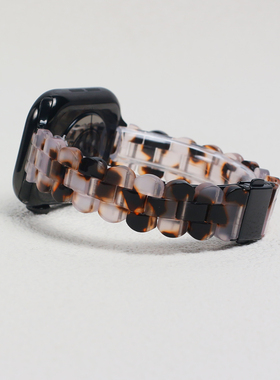适用苹果手表applewatchs109表带复古文艺小众设计感树脂表带腕带