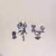 钛合金紫色系锆石耳钉女异型钻精致澳宝耳骨耳窝钉百搭耳钉防过敏