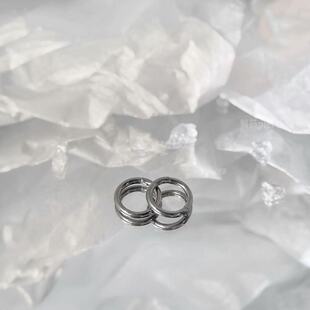 钛合金耳圈耳环耳骨环唇环鼻中隔环防过敏百搭简约无缝基础环素圈