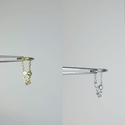 镀金钛钢锆石耳骨环链条耳骨钉耳圈精致小众睡觉免摘