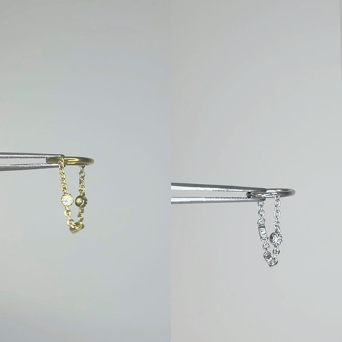 镀金钛钢锆石耳骨环链条耳骨钉耳圈精致小众睡觉免摘