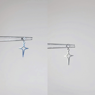 钛合金四芒星吊坠耳钉十字架不规则耳骨钉精致小众养耳洞耳窝钉