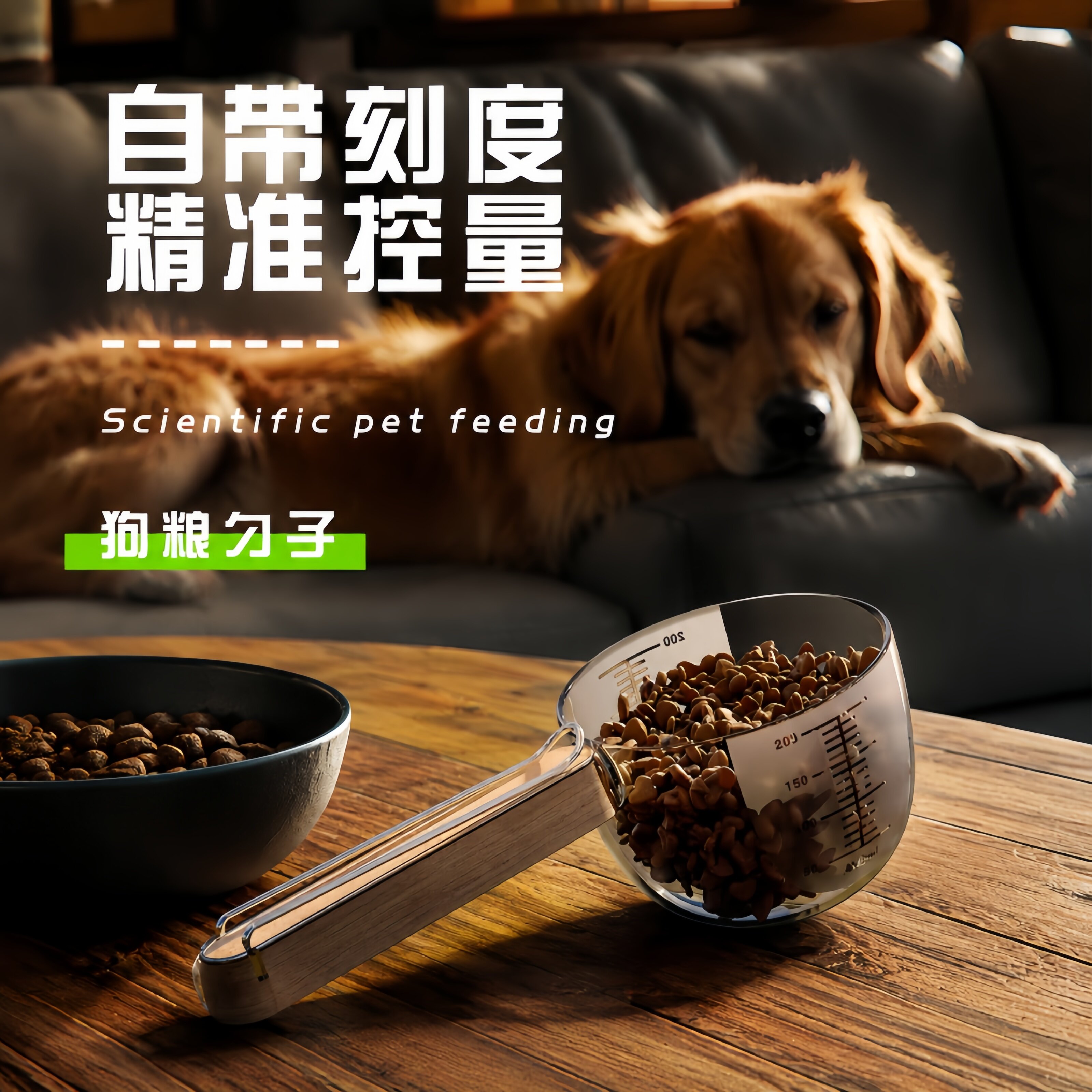 新品木柄猫粮勺猫咪取粮勺带夹子猫狗用品图片