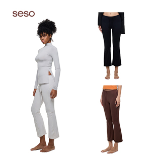 seso丨8分微喇瑜伽裤 梯度压力塑臀腿无束缚