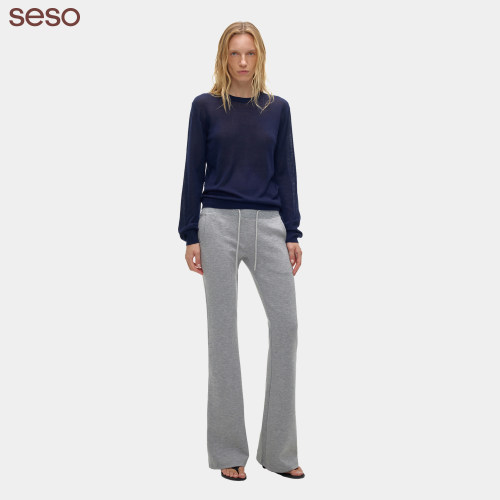 seso｜S02中腰抽绳微喇休闲裤女 垂感显瘦百搭卫裤修身百搭女裤