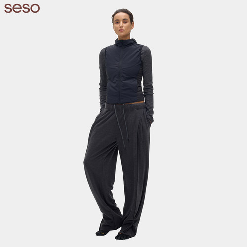 seso｜S02 两穿磨毛针织裤 直筒设计简约纯色百搭慵懒风女士长裤
