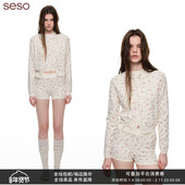 seso 混纺柔肤印花毛织外套 精致慵懒居家氛围