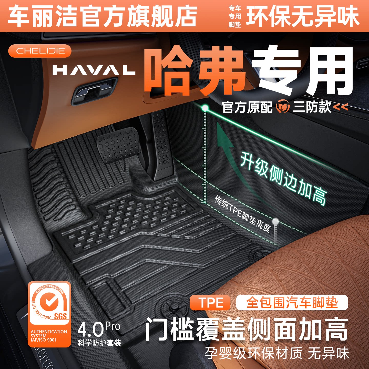 适用哈弗全系包门槛TPE汽车脚垫图片