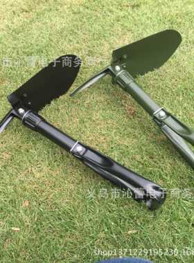 户外工兵铲工兵锹兵工铲子折叠铲中号201G 军绿 黑色