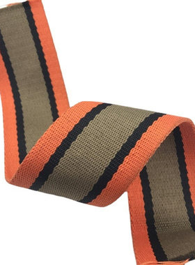 5cm仿棉织带间色斜纹 2.5厚 橙色黑色灰色 2寸 5公分斜纹仿棉织带