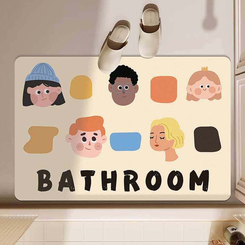 卡通搞怪浴室防滑垫家用耐磨好打理脚垫卫生间吸水速干硅藻泥地垫,居家布艺,家用脚垫,淘宝优惠券,粉丝福利购,淘宝优惠卷