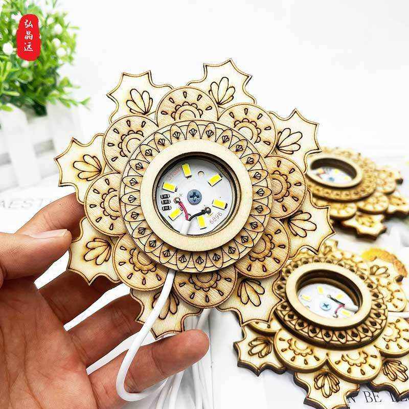 木质五叶草灯座LED夜灯 三层五叶草水晶球灯座球座底座,家装灯饰光源,灯具配件,淘宝优惠券,粉丝福利购,淘宝优惠卷