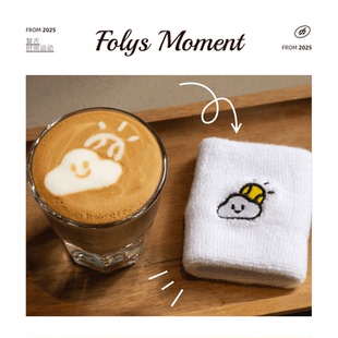 FolysMoment 天气网球夏季儿童网球运动护腕可爱擦汗巾腕带