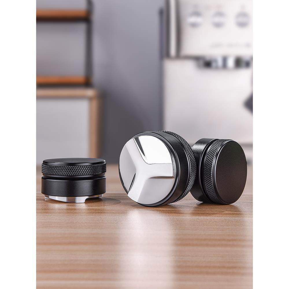 CLITON咖啡机布粉器不锈钢压粉器自重力意式压粉锤套装51/53/58mm