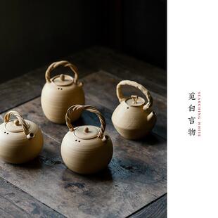 觅白泥全手砂铫壶烧水陶工夫茶器透气原矿拉胚薄胎玉书煨煮水潮州