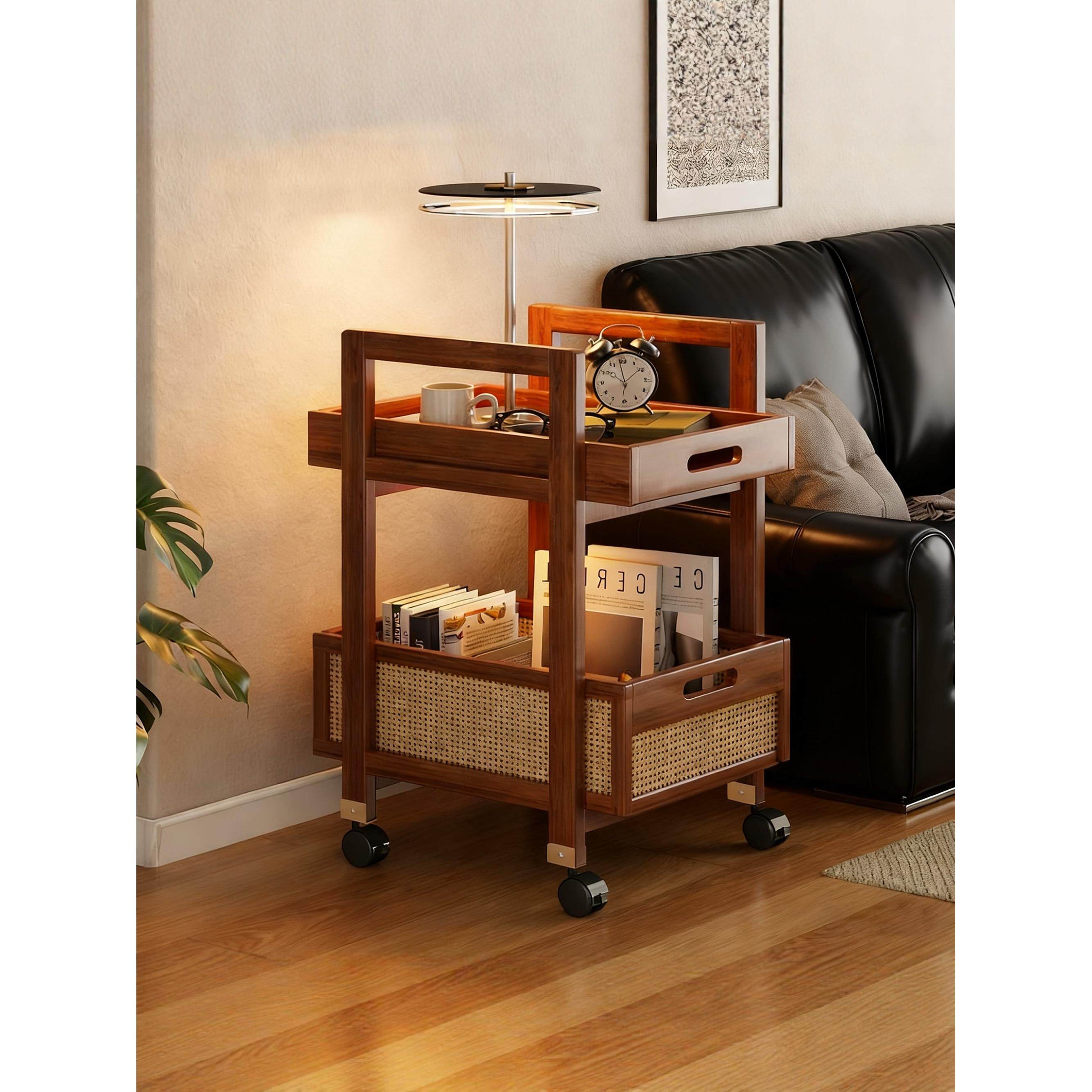 中古边几小推车可移动沙发茶几小桌子客厅藤编零食置物架收纳架子,住宅家具,移动边几/推车,淘宝优惠券,粉丝福利购,淘宝优惠卷