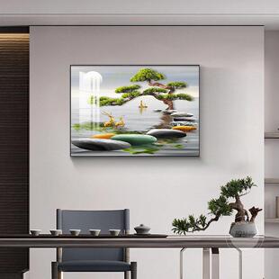 迎客松新中式茶室装饰画 画时运享通办公室壁画 画大气客厅画 画