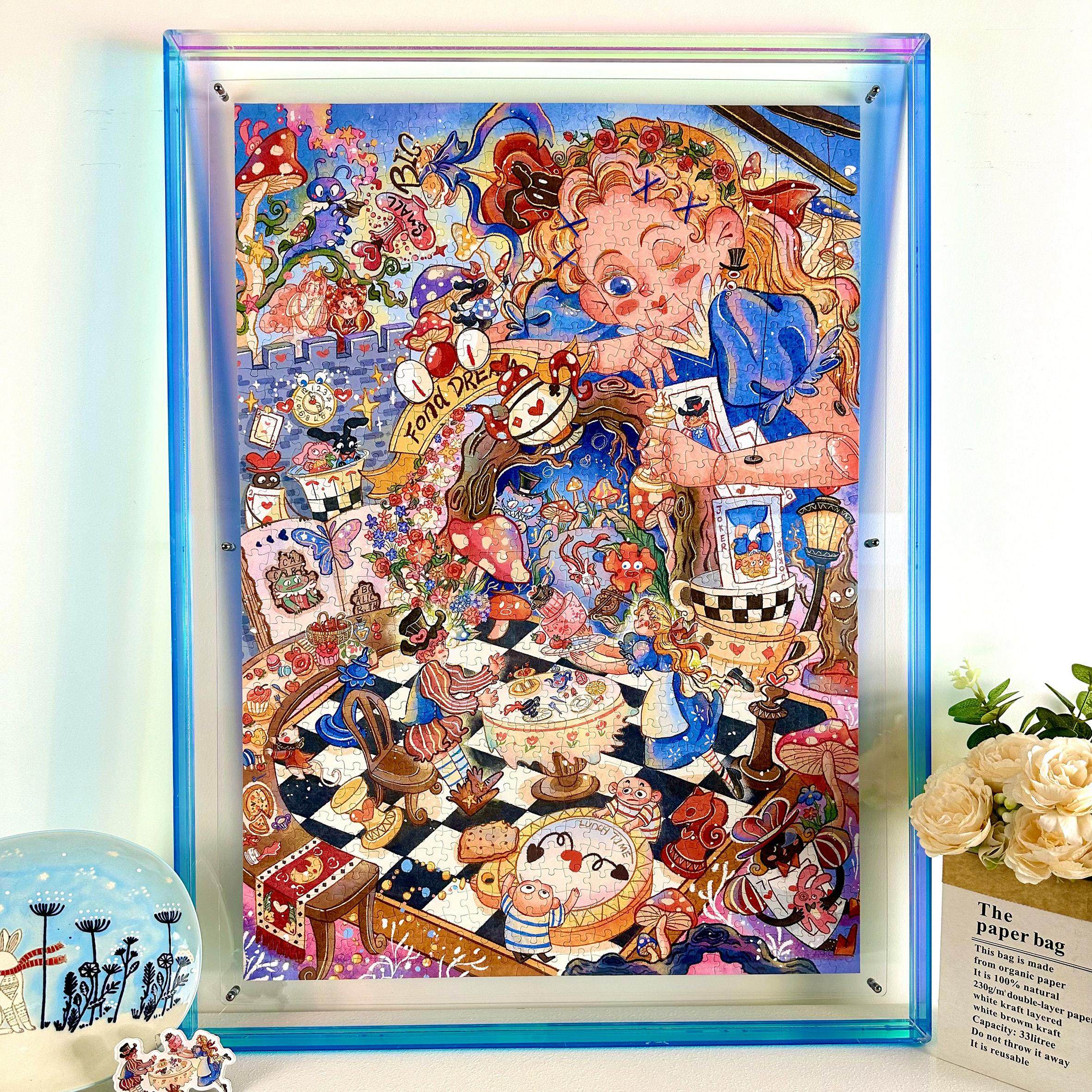 时之沙洲《爱丽丝的美梦》_双版蓝卡1000片拼图生日礼物装饰画 画