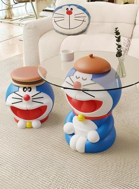 2025新款卡通哆啦A梦创意茶几客厅沙发边几可移动小桌子家用摆件