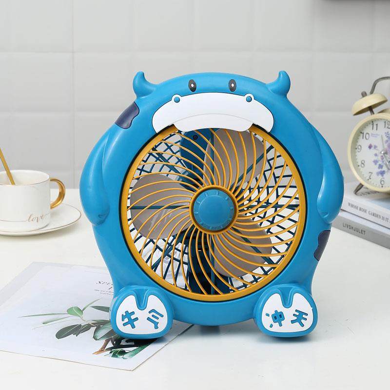 网红学生卡通宿舍桌面台式台扇家用床头可爱办公室床上扇电源风扇