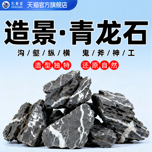 青龙石造景石假山原石鱼缸开缸盆景附石园林景观石酸洗英石石片