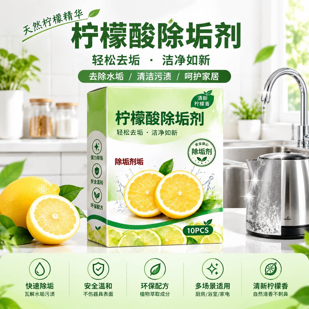 婴儿柠檬酸除垢剂食品级电热水壶去除水垢清除清洗茶垢神器清洁剂