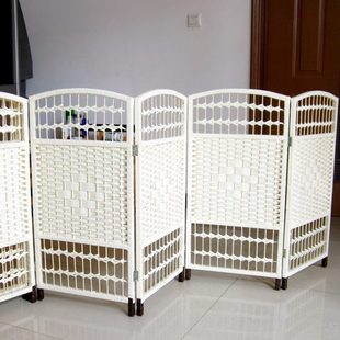 饰栏隔墙折屏幼儿园专用小屏风可定尺寸 区域围栏纸藤编儿童隔断装