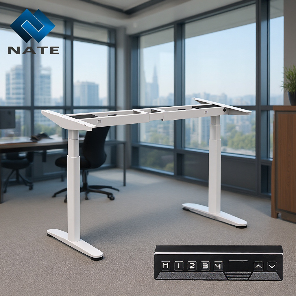 智能电动椭圆管升降桌腿可站立式双电机正装三节可调节高度桌腿