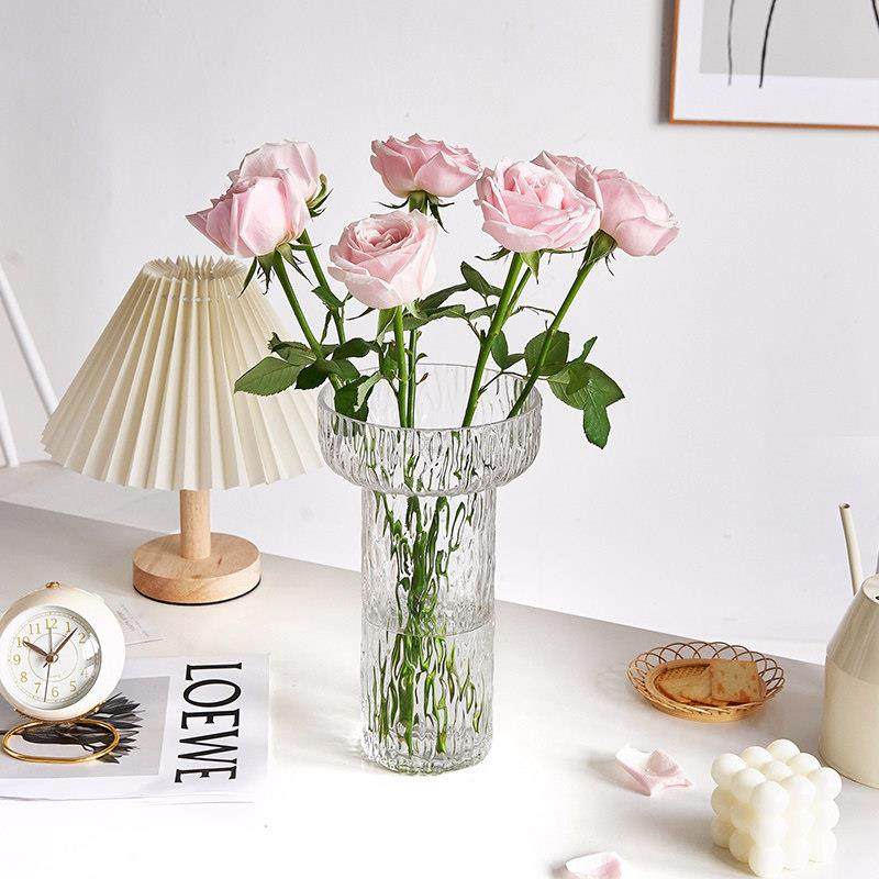 轻奢高级感高档透明玻璃花瓶客厅水培鲜花插花桌面装饰ins风摆件,家居饰品,花瓶,淘宝优惠券,粉丝福利购,淘宝优惠卷
