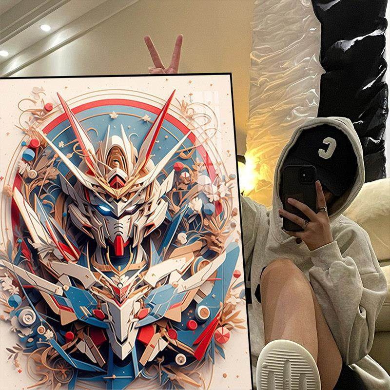 高级创意高达钻石画2025新款卧室儿童房装饰画手工点贴画十字绣5d,居家布艺,钻石绣,淘宝优惠券,粉丝福利购,淘宝优惠卷