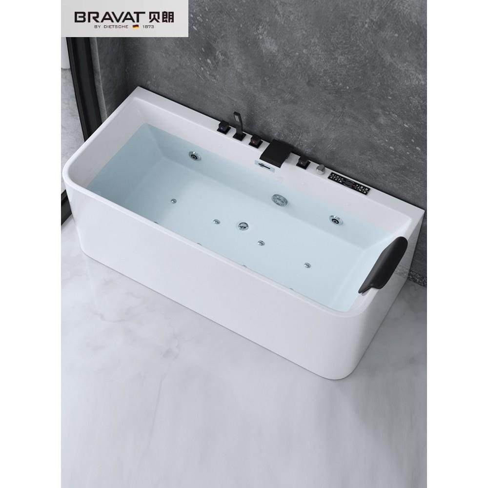 德国新款亚克力智能一体薄边冲浪按摩恒温浴缸小户型家用日式