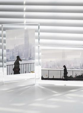 压克力透明高级感摆台定制水晶摆饰6寸8寸相片框照片打印加相框