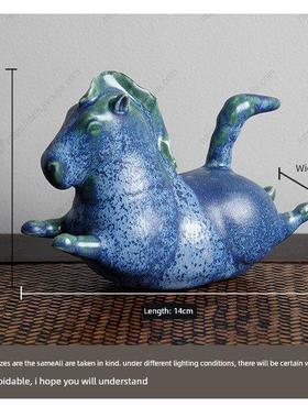 创意客厅入口酒柜装饰陶瓷马工艺饰品新婚礼品乔迁新居商务礼品