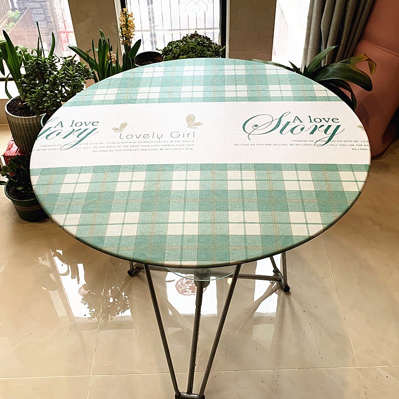 防水圆桌布套免洗防油餐桌罩咖啡桌套防油圆桌转盘罩幼儿园桌套