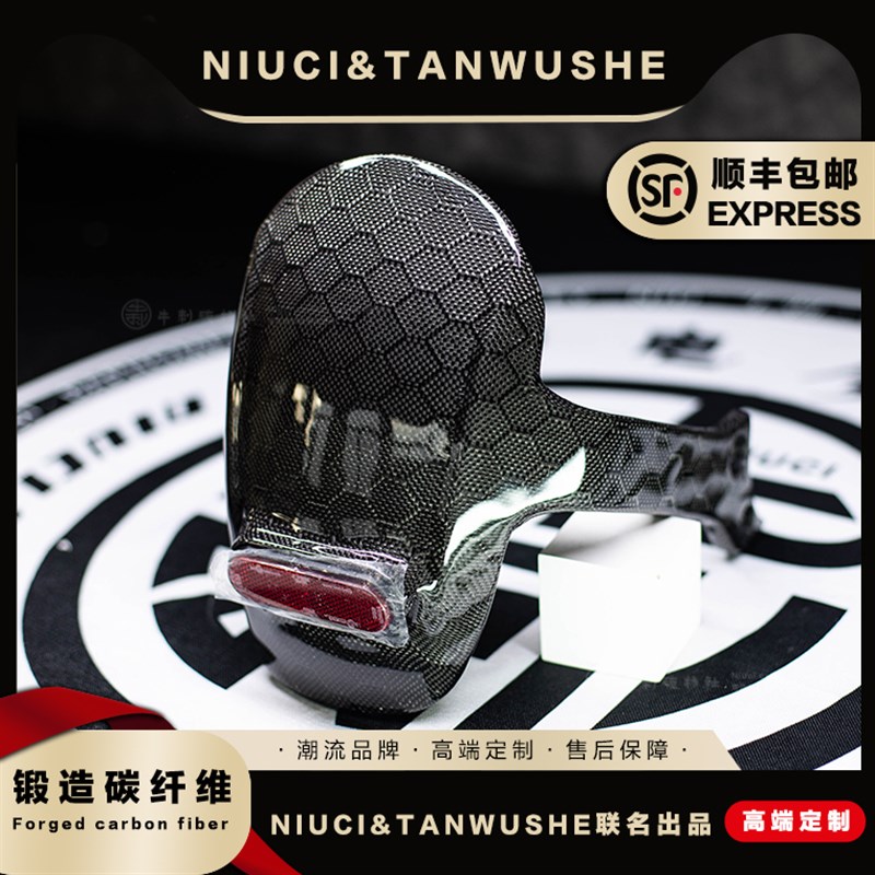 9号电动车改装E200P系列碳纤维后挡泥板蜂窝纹外壳定制防水
