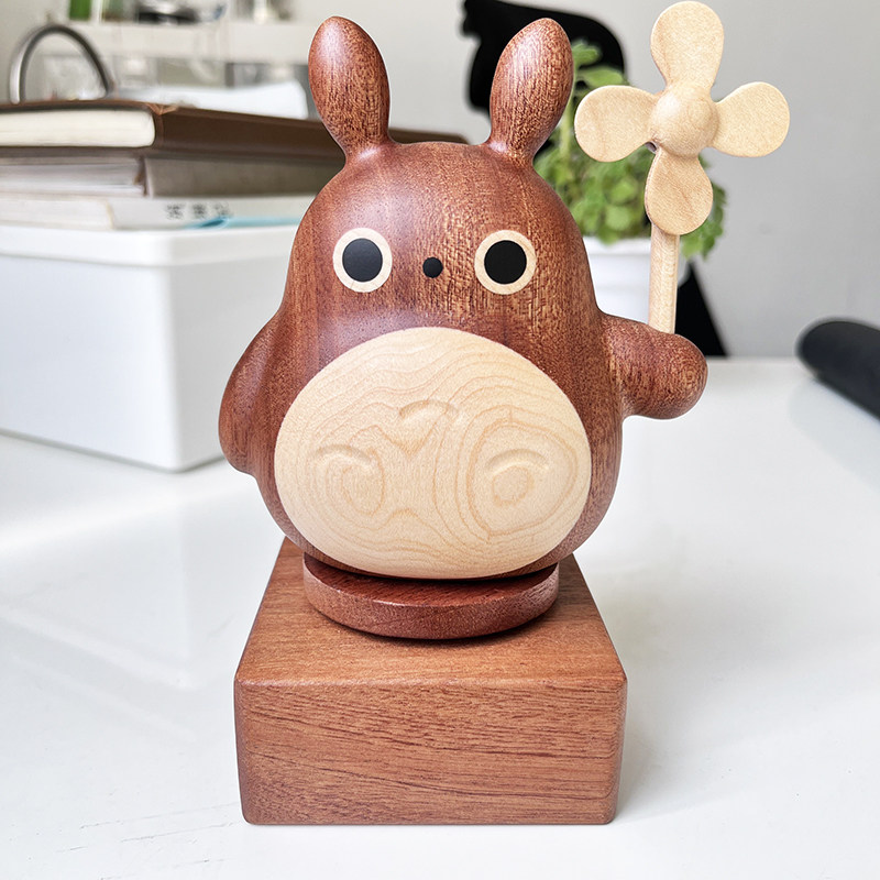 优选方圆音乐盒底座实木八音盒小托盘潮玩摆件展示台旋转台diy礼