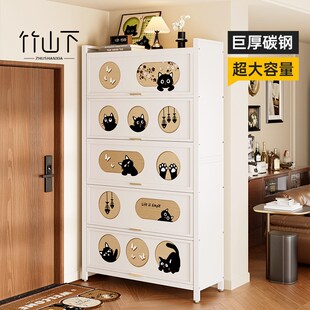 优选鞋架入户门家用室内好看多层带门鞋柜不锈钢防尘收纳大容量储