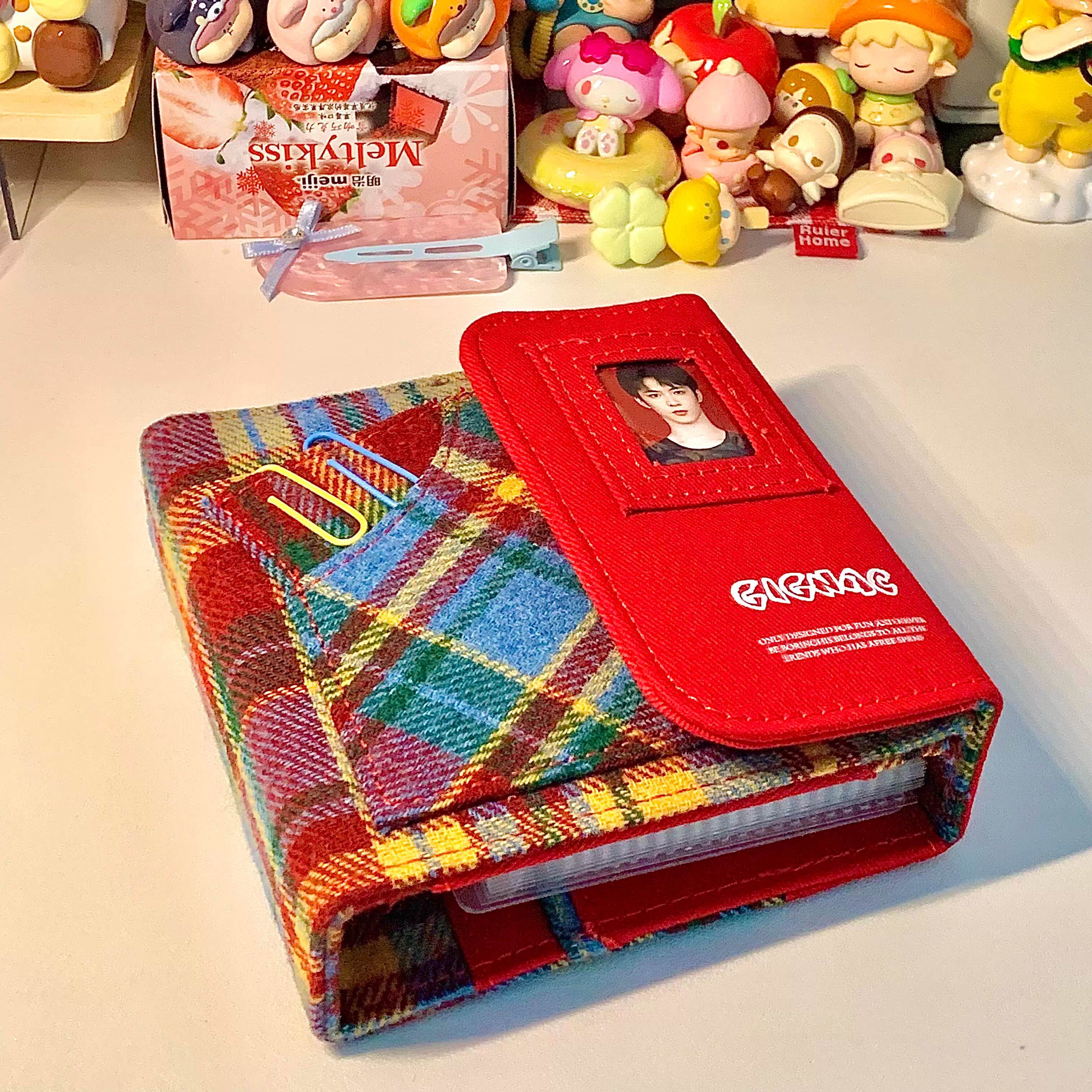 拍立得相册糖果格纹卡册收纳册活页收纳本一宫格3寸照片追星小卡