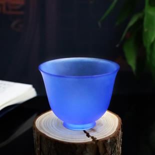 锋明琉璃粉烧素烧薄胎品茗杯茶杯磨砂闻香杯客杯无釉冰种主人杯