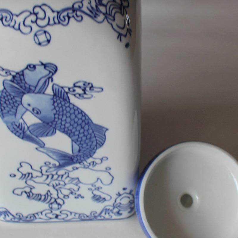 陶瓷青花瓷花瓶插花现代中式家居客厅装饰品储物罐摆件