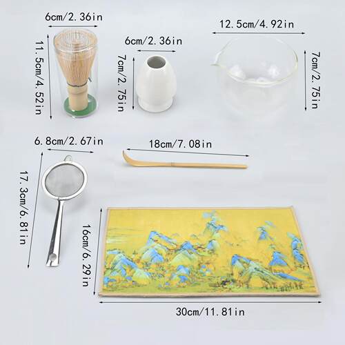 日式玻璃抹茶茶具套装茶筅托带嘴锤纹玻璃碗Matcha glass bowl