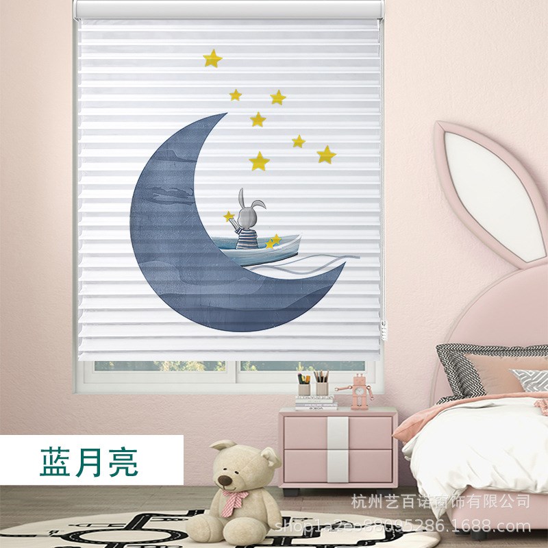 简约香格里拉帘遮光防晒儿童窗帘百叶客厅餐厅卧室书房免打孔升降