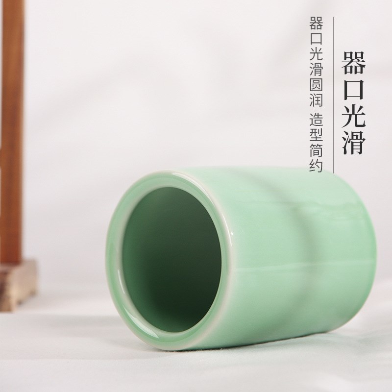 复古陶瓷笔筒文创中国风文房毛笔收纳筒文房四宝文房四宝置物收纳